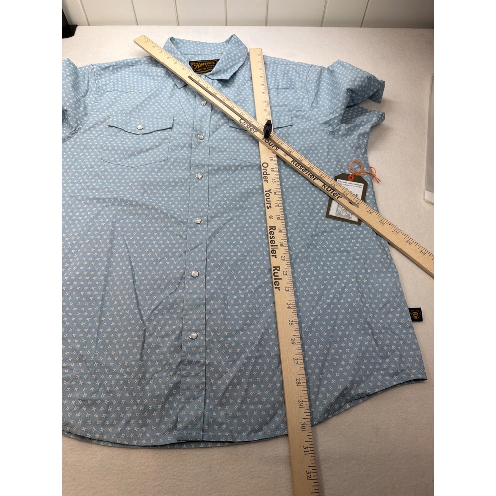 Howler Brothers Mens H Bar B SnapShirt Lockhart Floral Pool Blue Large NWT - Picture 8 of 9